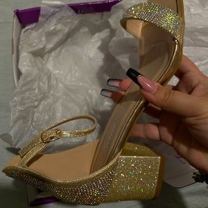 Sparkly Gold Heels